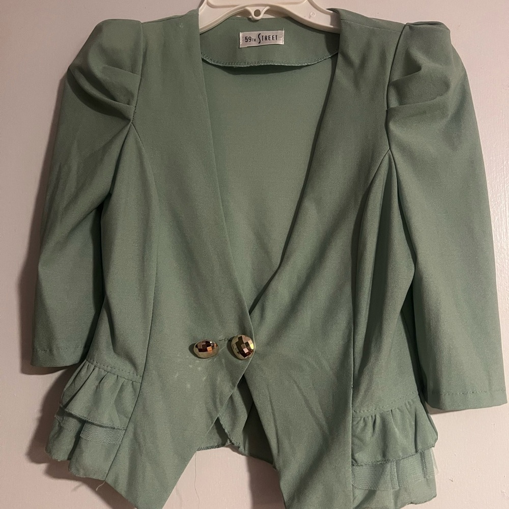 Sage Green Peplum Blazer